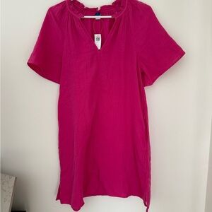 Old Navy Pink Mini Tunic Dress with Mandarin Collar